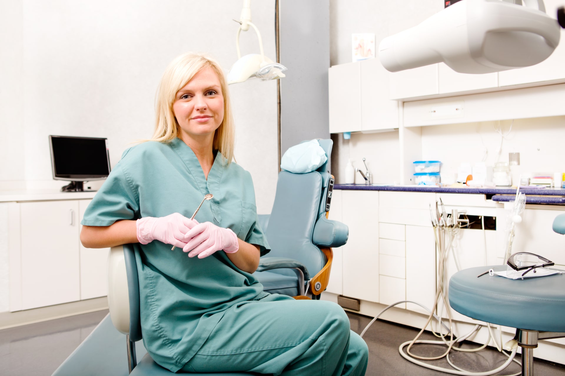 female dentist in a clinic