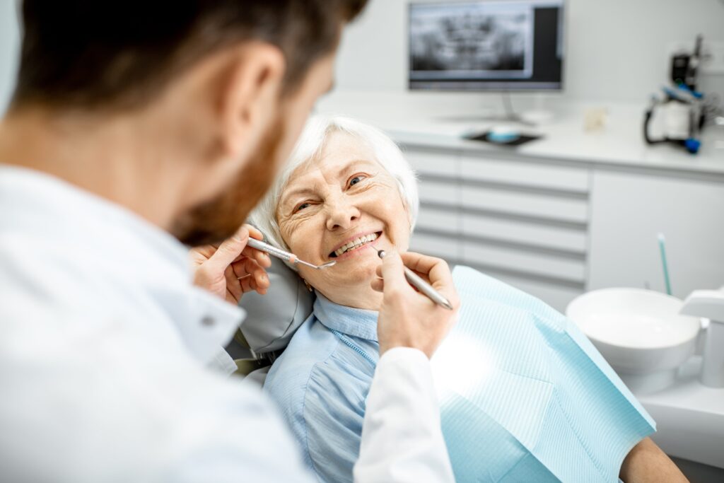 Elderly woman during the medical examination